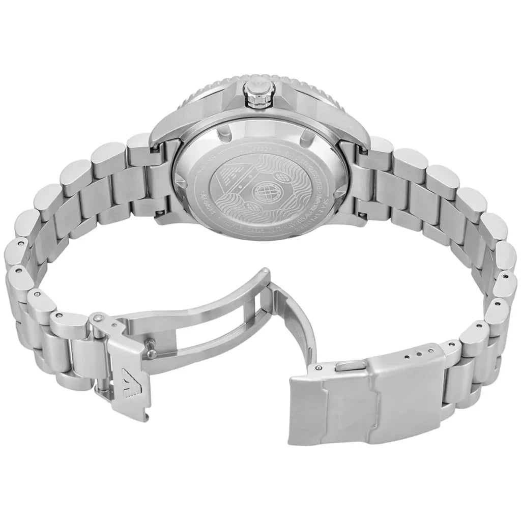 Emporio Armani Men’s Automatic Silver Stainless Steel Yellow Dial 42mm Watch AR60083