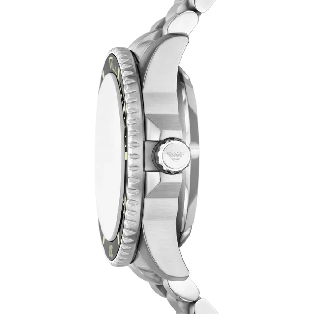 Emporio Armani Men’s Automatic Silver Stainless Steel Yellow Dial 42mm Watch AR60083