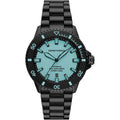 Emporio Armani Men’s Automatic Black Stainless Steel Ice Blue Dial 42mm Watch AR60084
