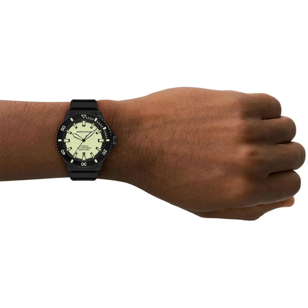 Emporio Armani Men’s Automatic Sea Explorer Yellow Dial Men's 42mm Watch AR60085