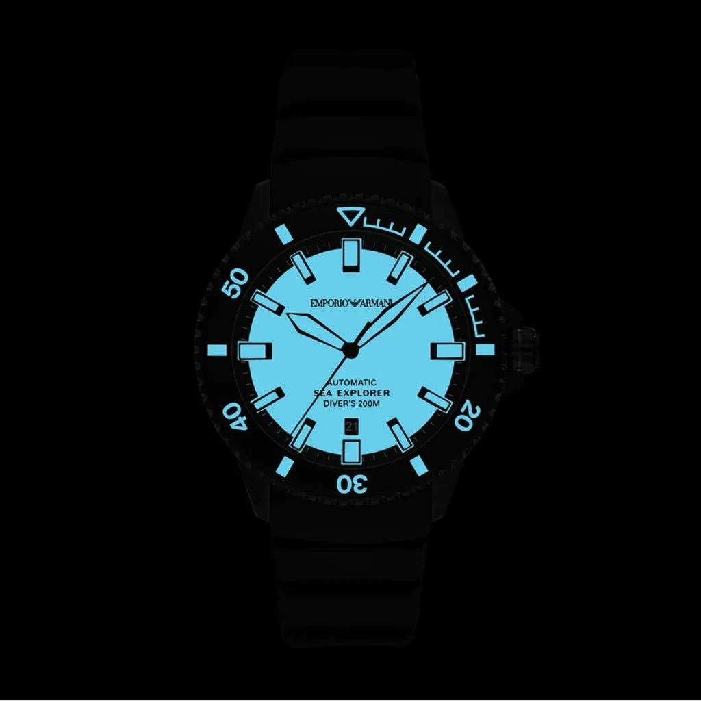 Emporio Armani Men’s Automatic Sea Explorer Yellow Dial Men's 42mm Watch AR60085