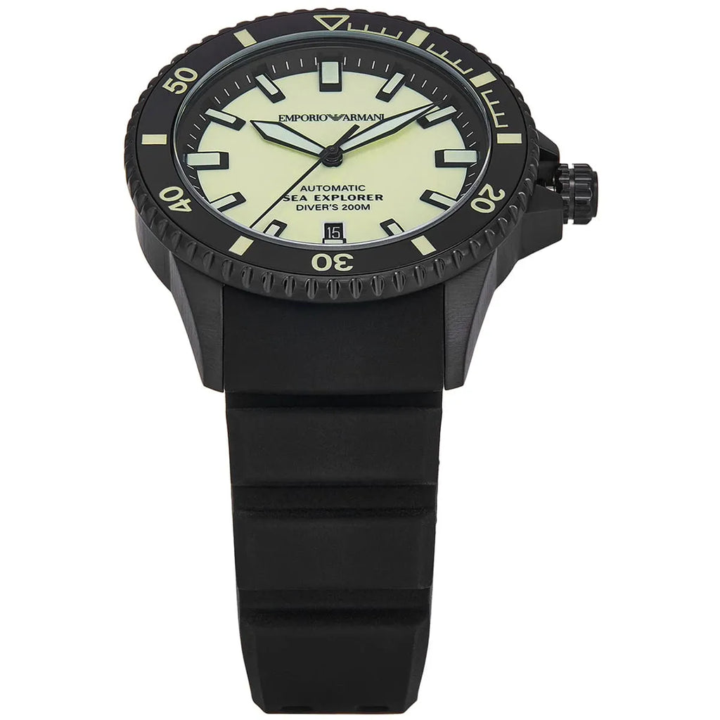 Emporio Armani Men’s Automatic Sea Explorer Yellow Dial Men's 42mm Watch AR60085
