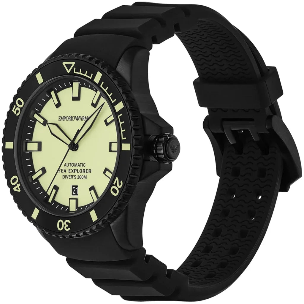 Emporio Armani Men’s Automatic Sea Explorer Yellow Dial Men's 42mm Watch AR60085