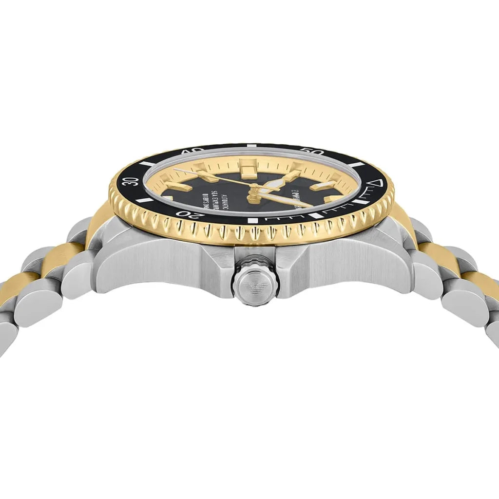 Emporio Armani Men’s Automatic Two-Tone Stainless Steel Black Dial 42mm Watch AR60089