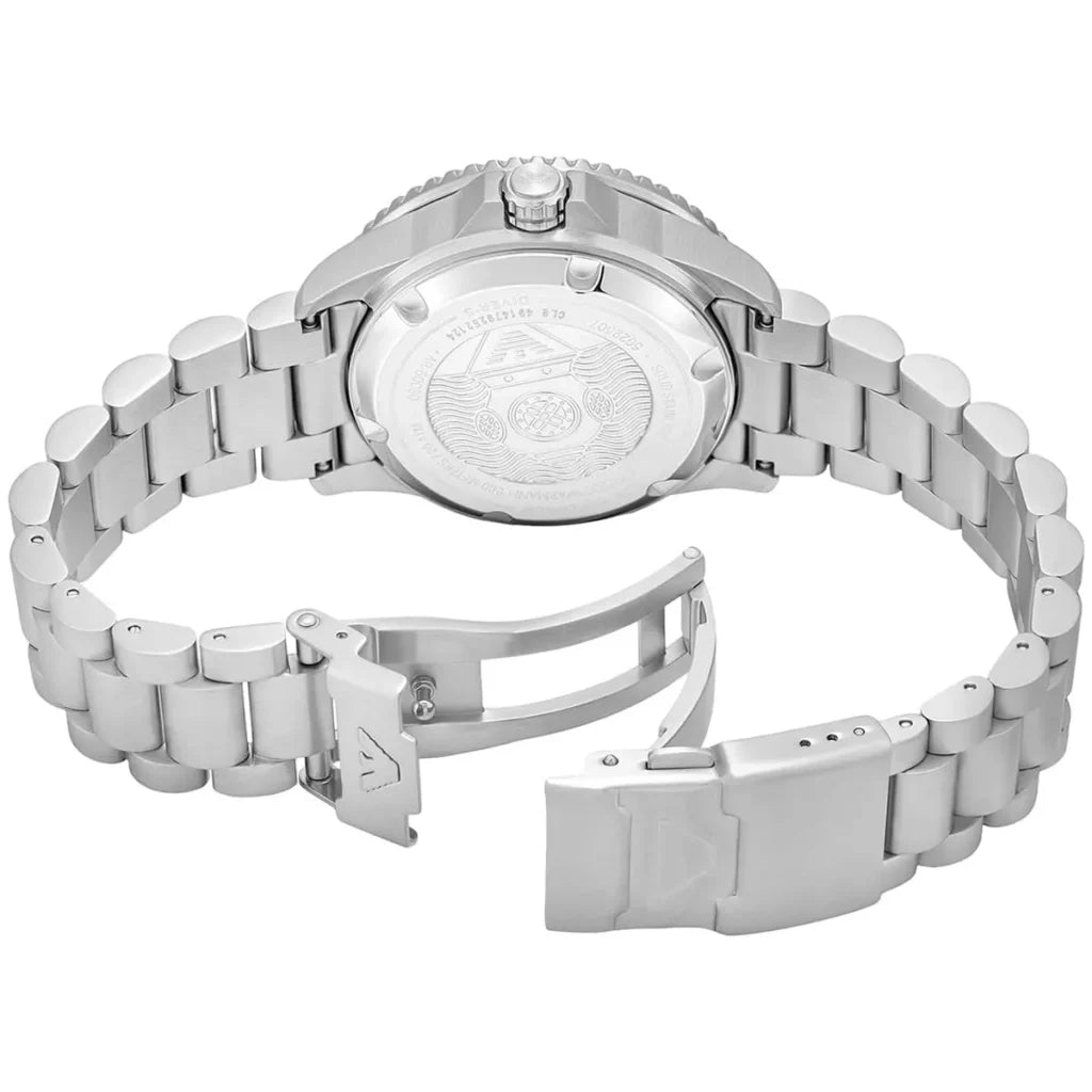 Emporio Armani Men’s Automatic Silver Stainless Steel Blue Dial 42mm Watch AR60090