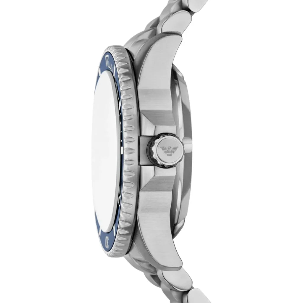 Emporio Armani Men’s Automatic Silver Stainless Steel Blue Dial 42mm Watch AR60090