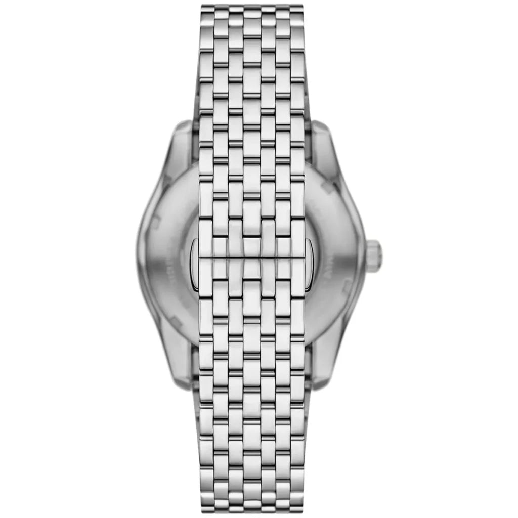 Emporio Armani Men’s Automatic Silver Stainless Steel Green Skeleton Dial 43mm Watch AR60091