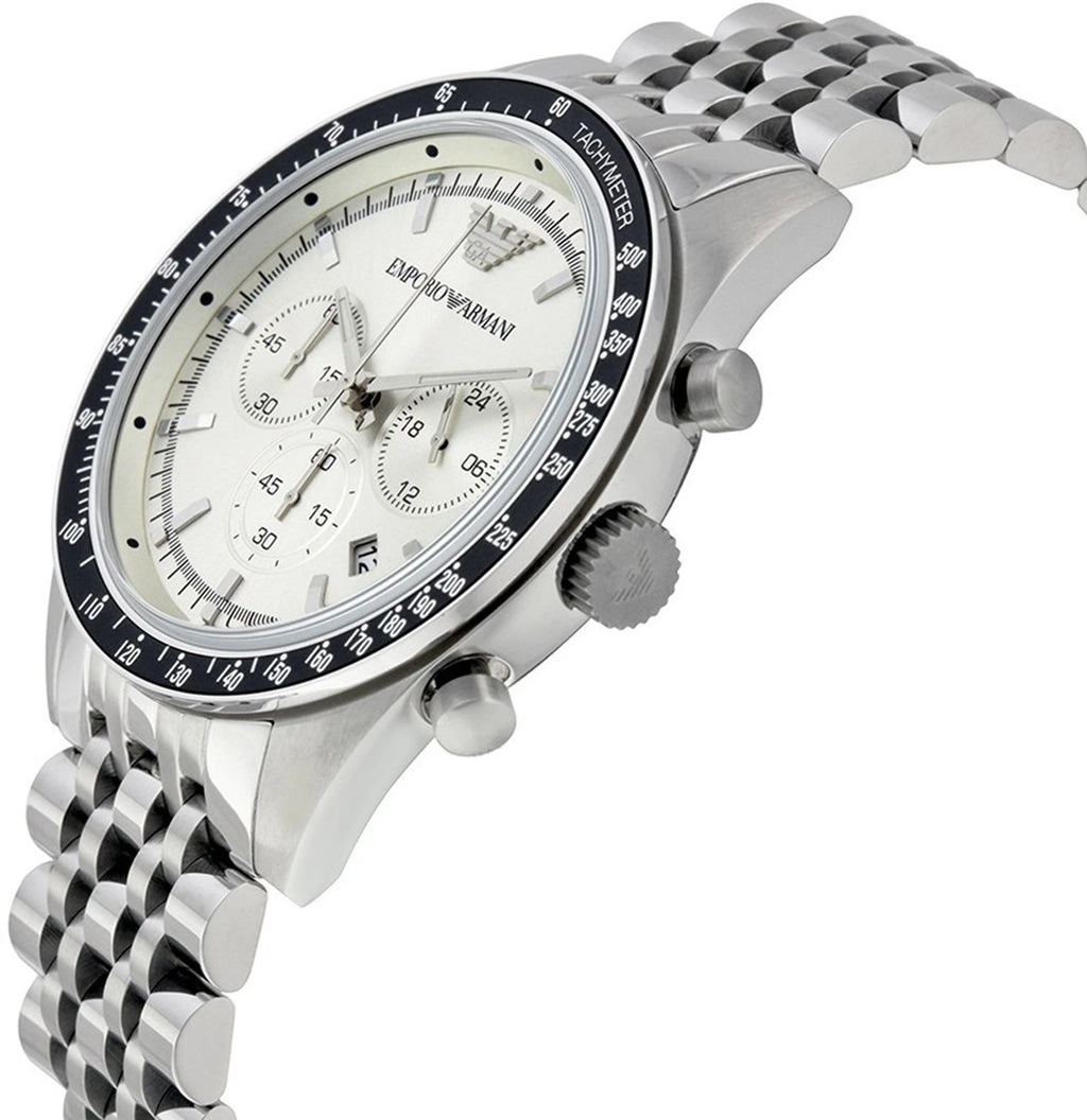 Emporio Armani Men’s Quartz Stainless Steel Silver Dial 46mm Watch AR6073