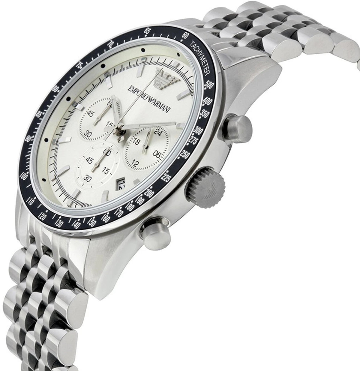Emporio Armani Men’s Quartz Stainless Steel Silver Dial 46mm Watch AR6073