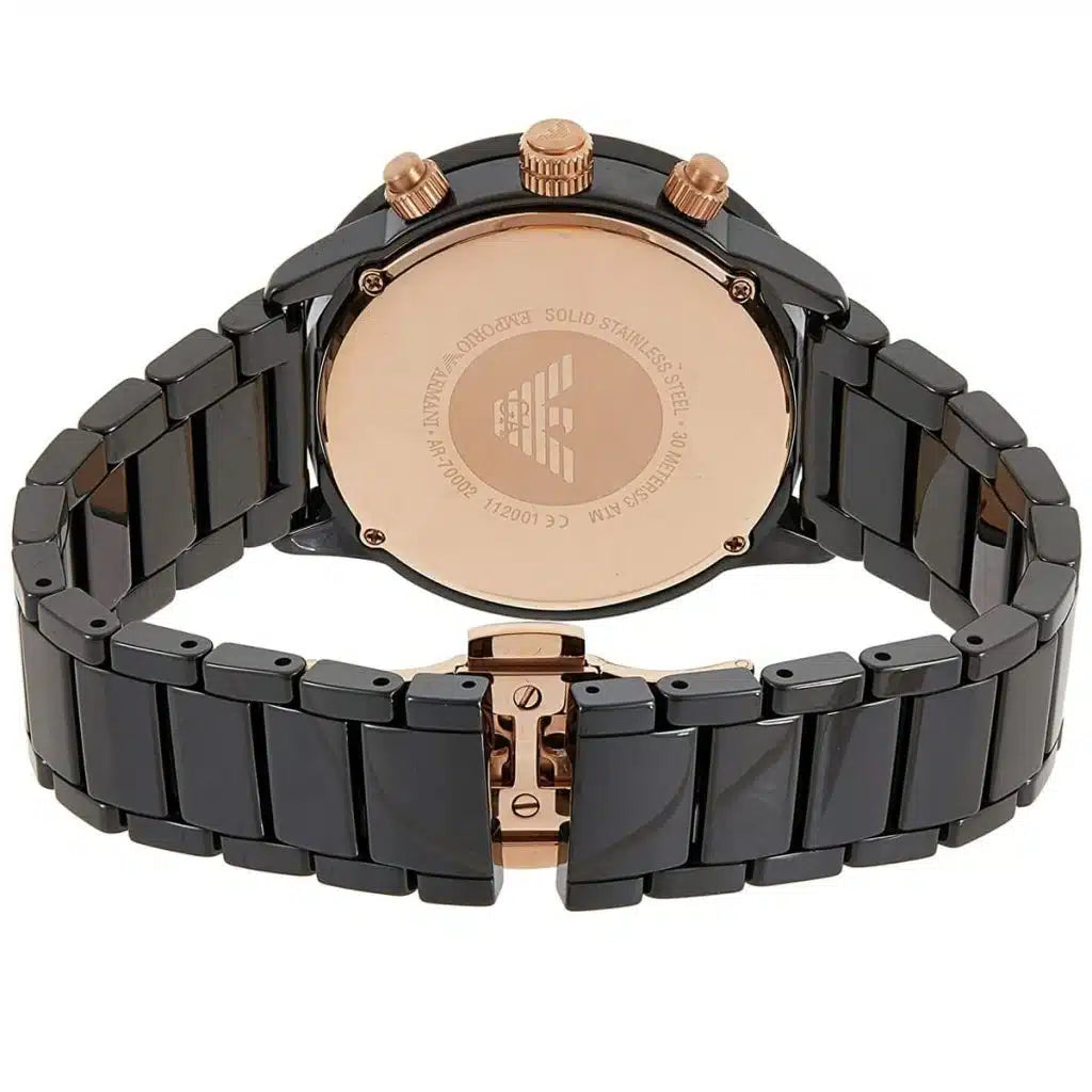 Emporio Armani Men’s Quartz Black Ceramic Black Dial 43mm Watch AR70002