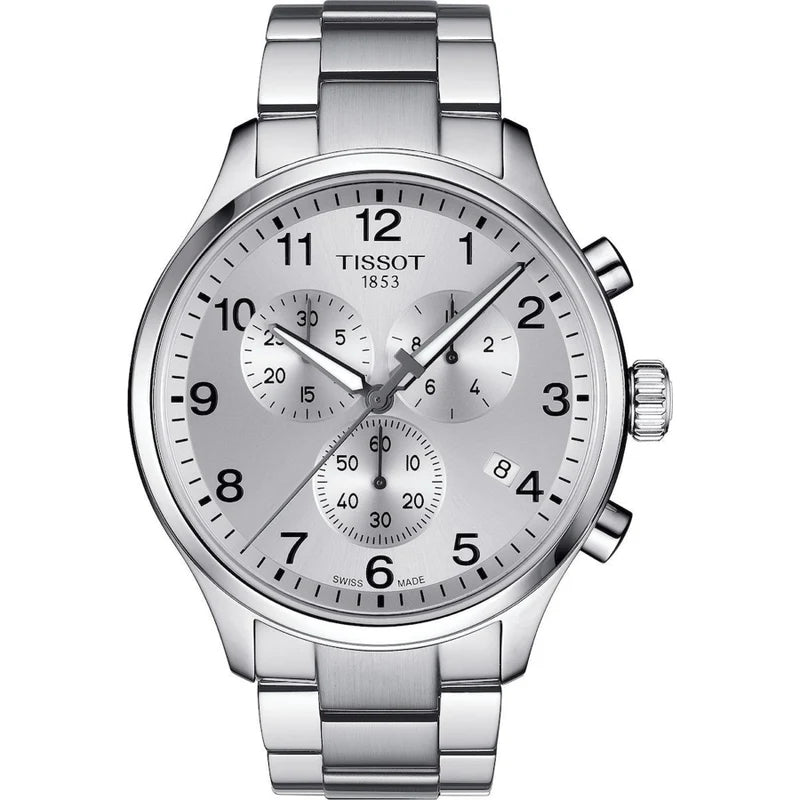 TISSOT Men’s Quartz Swiss Made Stainless Steel Silver Dial 45mm Watch T116.617.11.037.00