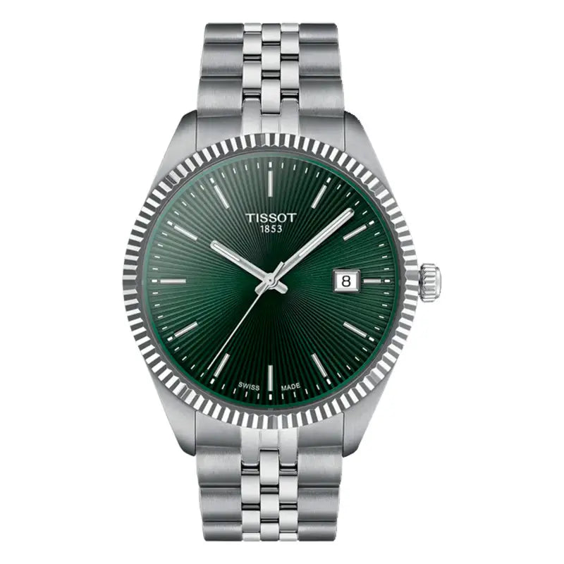 TISSOT Ballade Men's Quartz Swiss Made Silver Stainless Steel Green Dial 40mm Watch T156.410.11.091.00