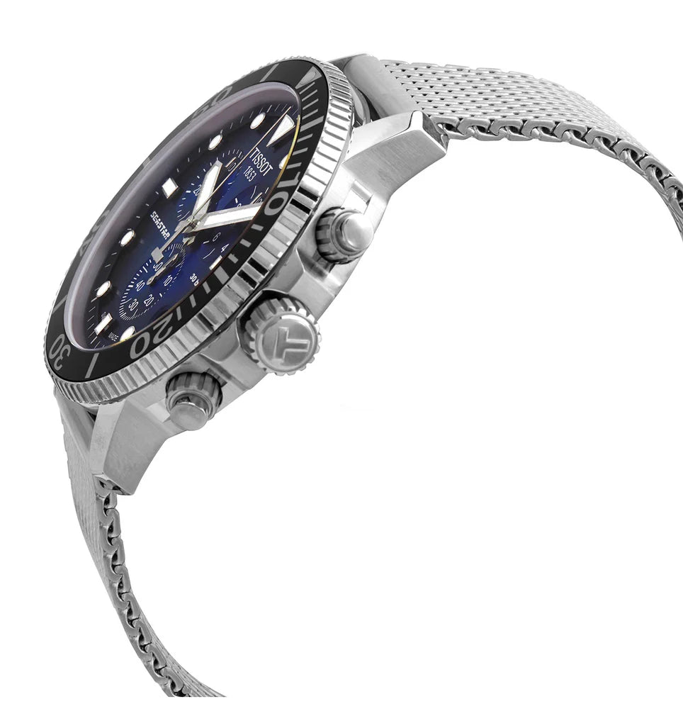 TISSOT Seastar 1000 Men’s Chronograph Quartz Swiss Made Stainless Steel Blue Gradient Dial 45mm Watch T120.417.11.041.02