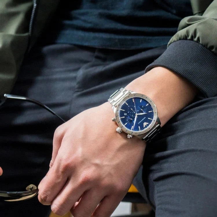 Emporio Armani Men’s Quartz Stainless Steel Blue Dial 44mm Watch AR11306