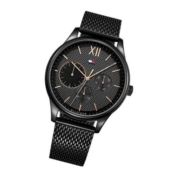 Tommy Hilfiger Men’s Quartz Stainless Steel Black Dial 44mm Watch 1791420