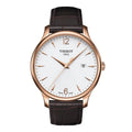 TISSOT Men’s Swiss Made Quartz Brown Leather Strap White Dial 42mm Watch T063.610.36.037.00