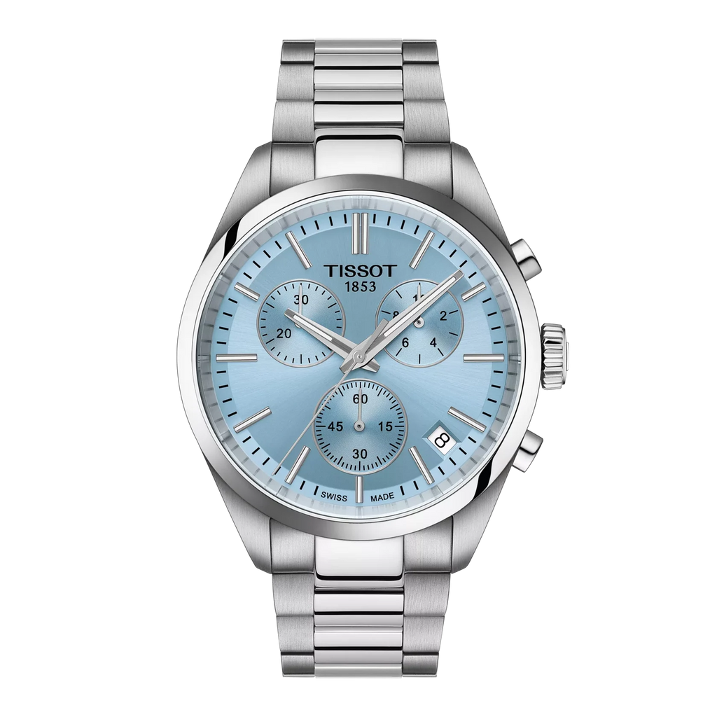 TISSOT Men’s Quartz Swiss Made Silver Stainless Steel Ice Blue Dial 40mm Watch T150.417.11.351.00