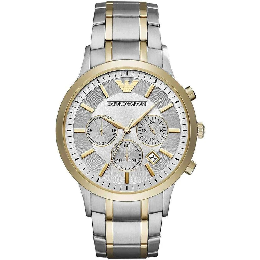 Emporio Armani Men’s Chronograph Quartz Stainless Steel Grey Dial 43mm Watch AR11076