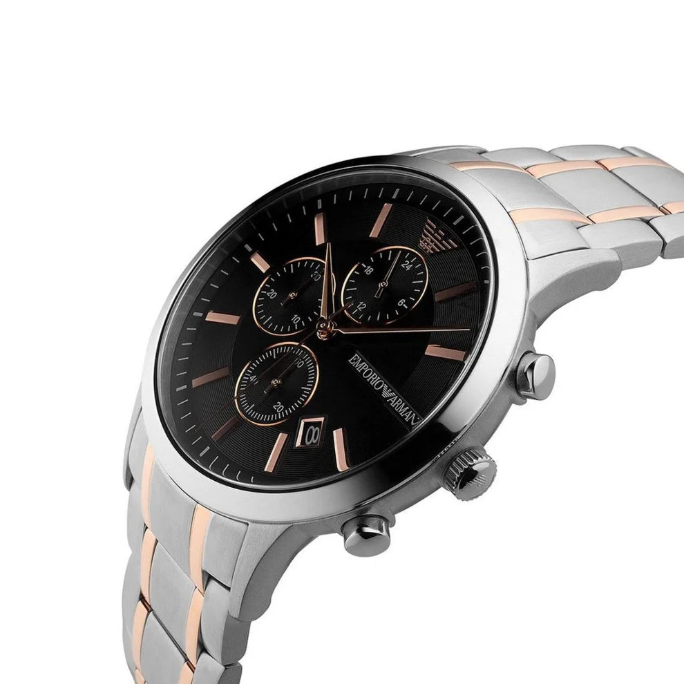 Emporio Armani Men’s Analogue Quartz Stainless Steel Black Dial 43mm Watch AR11165