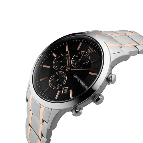 Emporio Armani Men’s Analogue Quartz Stainless Steel Black Dial 43mm Watch AR11165
