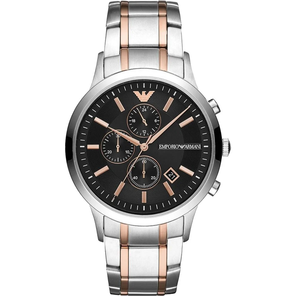 Emporio Armani Men’s Analogue Quartz Stainless Steel Black Dial 43mm Watch AR11165