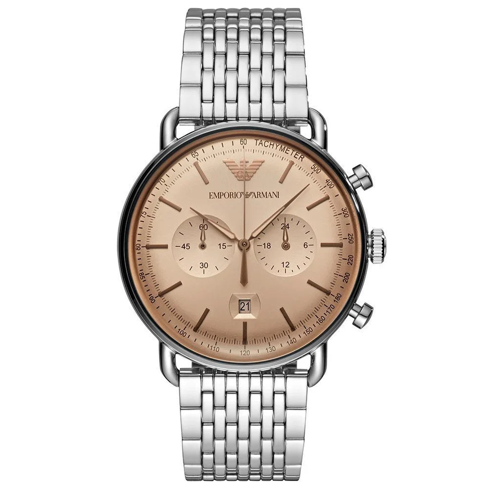 Emporio Armani Men’s Quartz Analog Display Stainless Steel Strap 43mm Watch AR11239