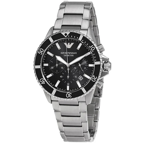 Emporio Armani Men’s Quartz Stainless Steel Black Dial 43mm Watch AR11360