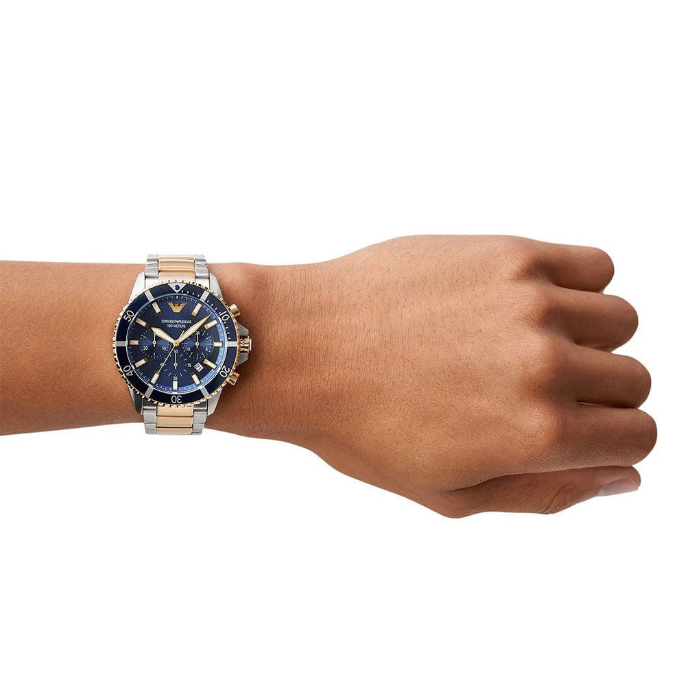 Emporio Armani Men’s Quartz Stainless Steel Blue Dial 43mm Watch AR11362