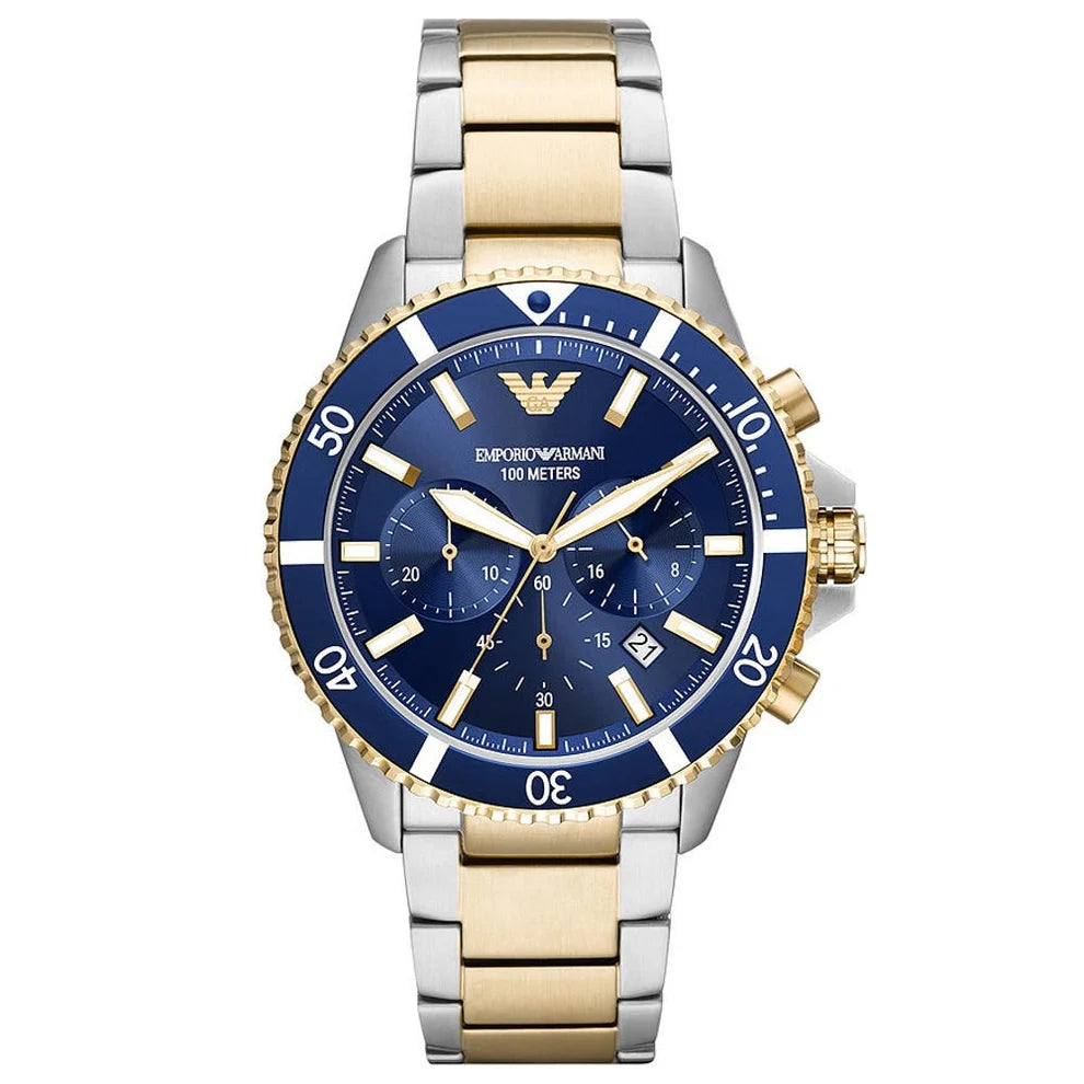 Emporio Armani Men’s Quartz Stainless Steel Blue Dial 43mm Watch AR11362