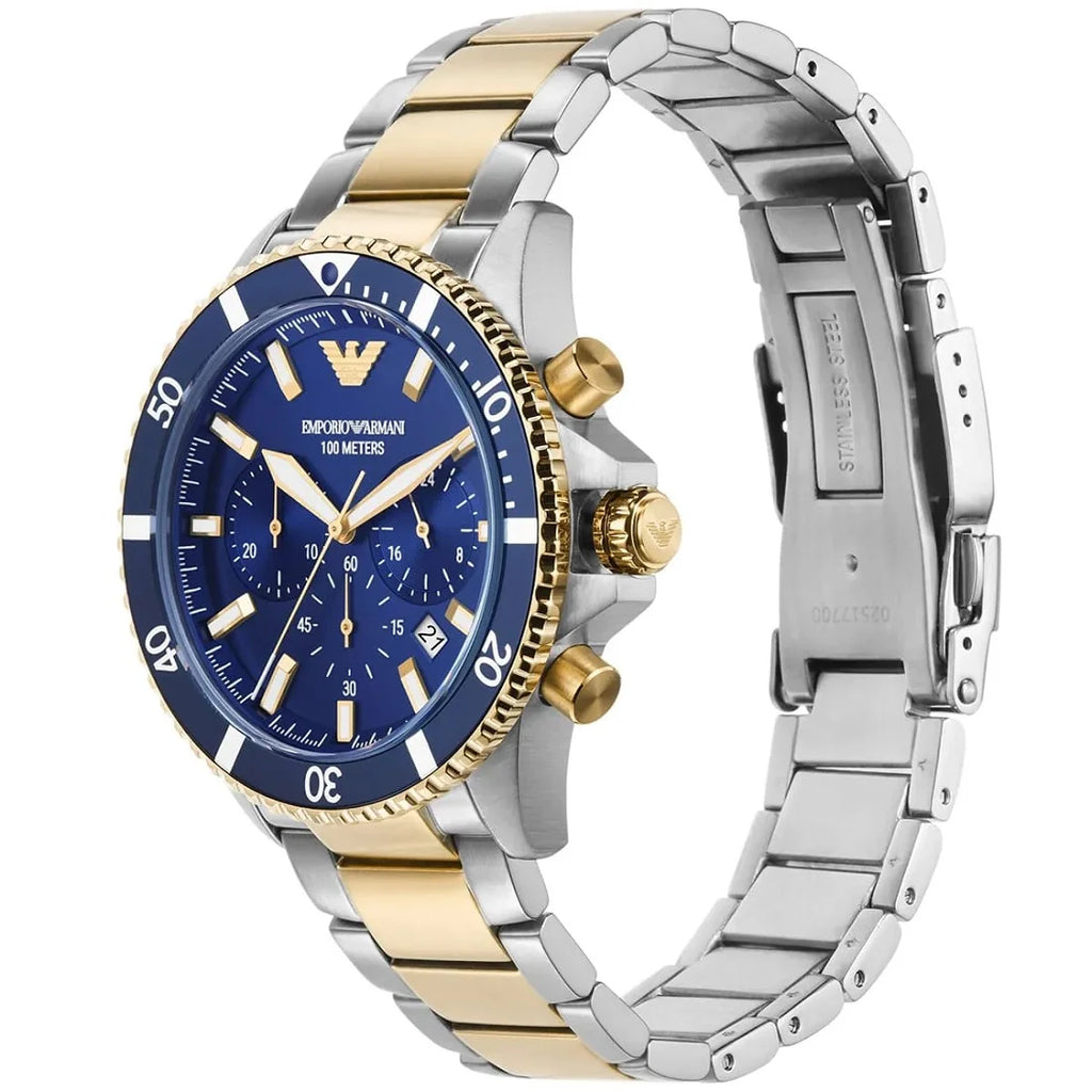 Emporio Armani Men’s Quartz Stainless Steel Blue Dial 43mm Watch AR11362