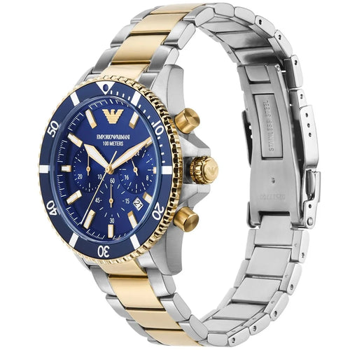 Emporio Armani Men’s Quartz Stainless Steel Blue Dial 43mm Watch AR11362