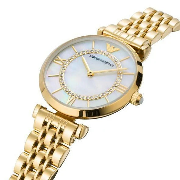 Emporio Armani Women’s Analog Stainless Steel Mother of Pearl Dial 32mm Watch AR1907