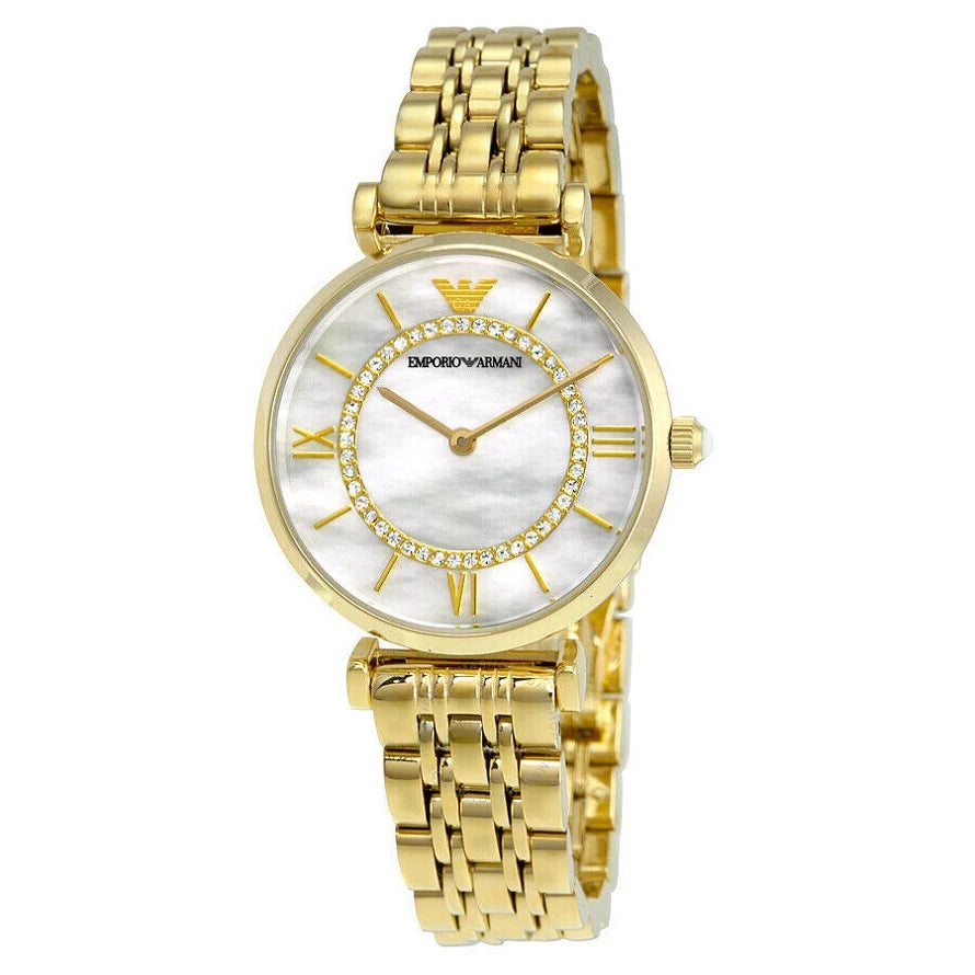 Emporio Armani Women’s Analog Stainless Steel Mother of Pearl Dial 32mm Watch AR1907