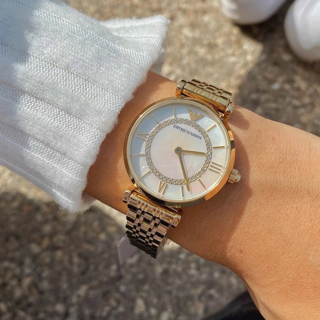 Emporio Armani Women’s Analog Stainless Steel Mother of Pearl Dial 32mm Watch AR1907
