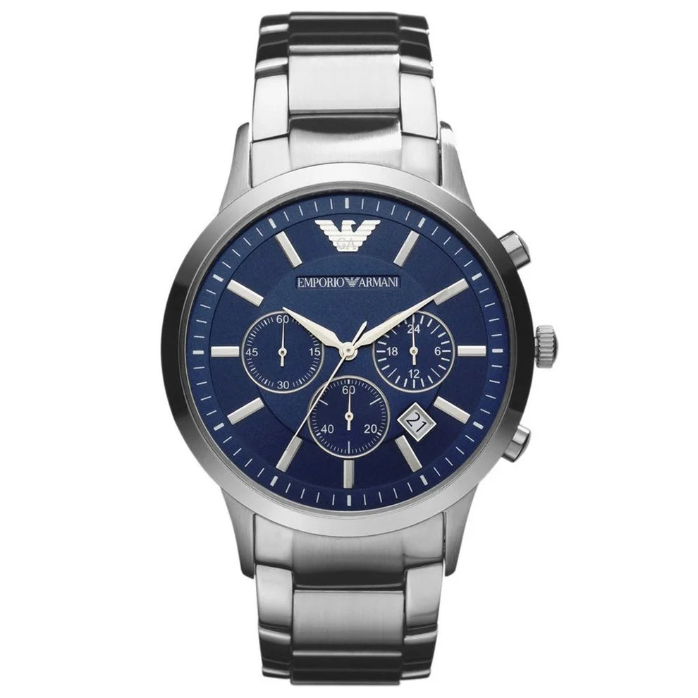 Emporio Armani Men’s Chronograph Quartz Stainless Steel Blue Dial 41mm Watch AR2448