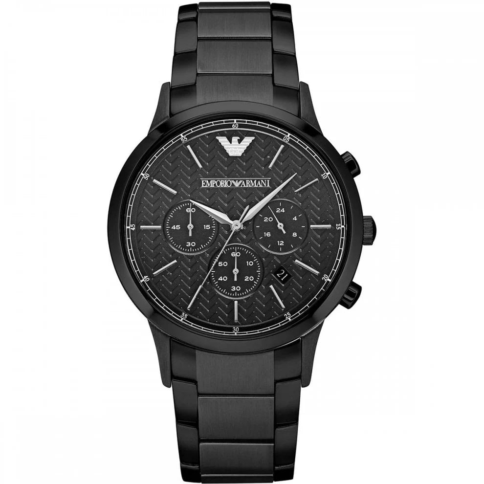 Emporio Armani Men’s Chronograph Stainless Steel Black Dial 43mm Watch AR2485