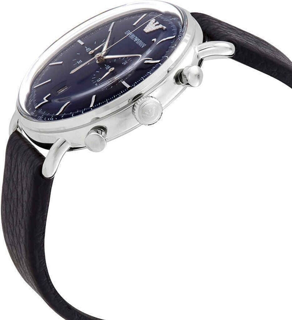 Emporio Armani Men’s Chronograph Quartz Leather Strap Blue Dial 43mm Watch AR11105
