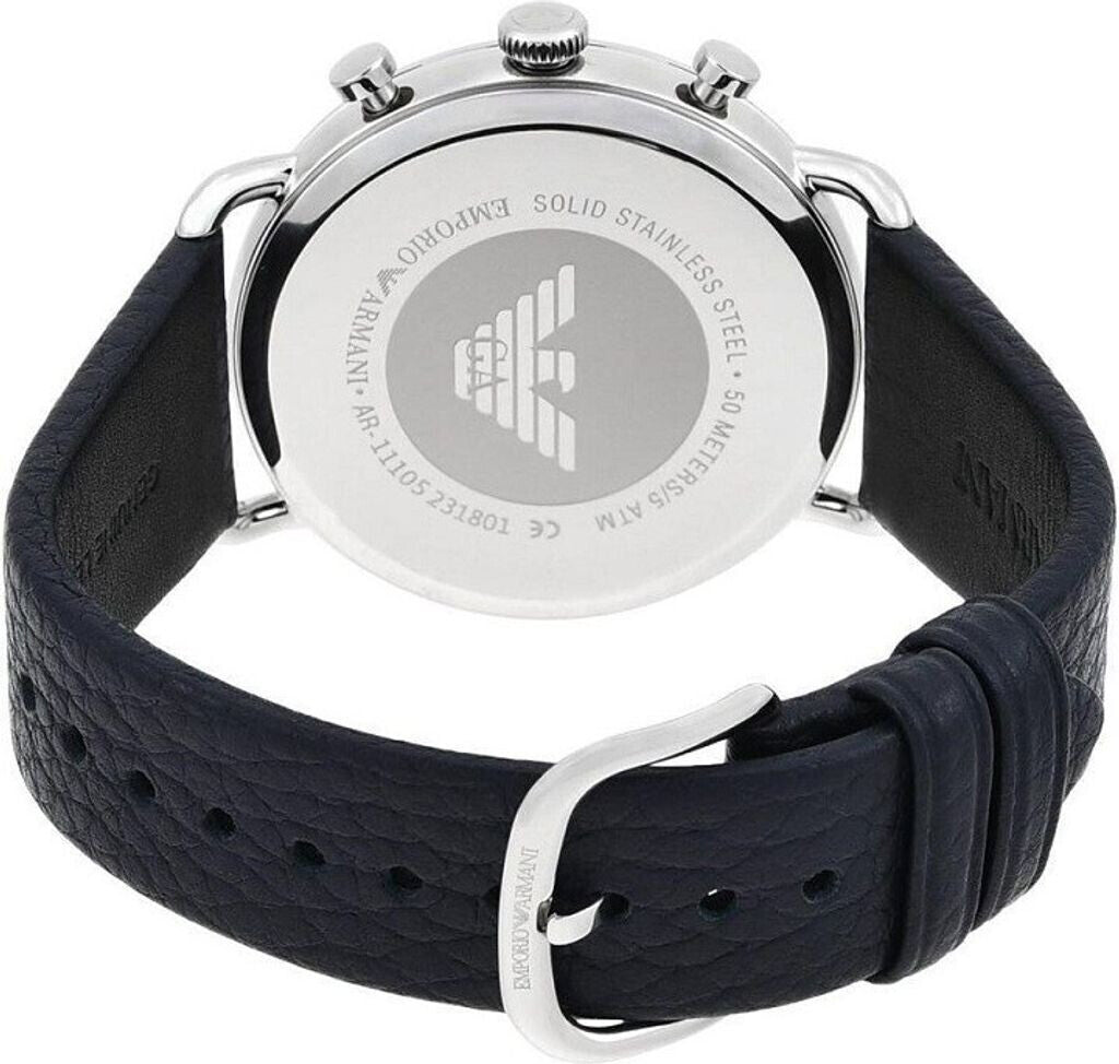 Emporio Armani Men’s Chronograph Quartz Leather Strap Blue Dial 43mm Watch AR11105