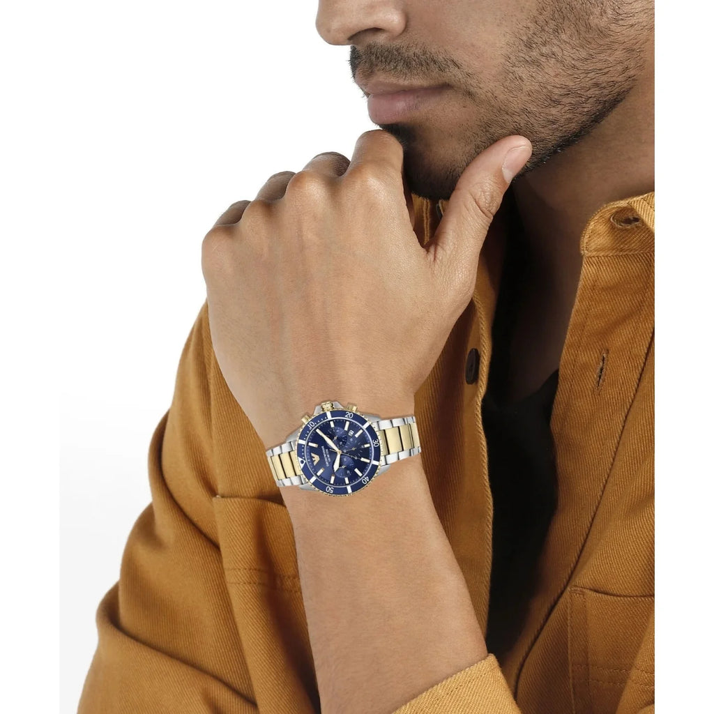 Emporio Armani Men’s Quartz Stainless Steel Blue Dial 43mm Watch AR11362