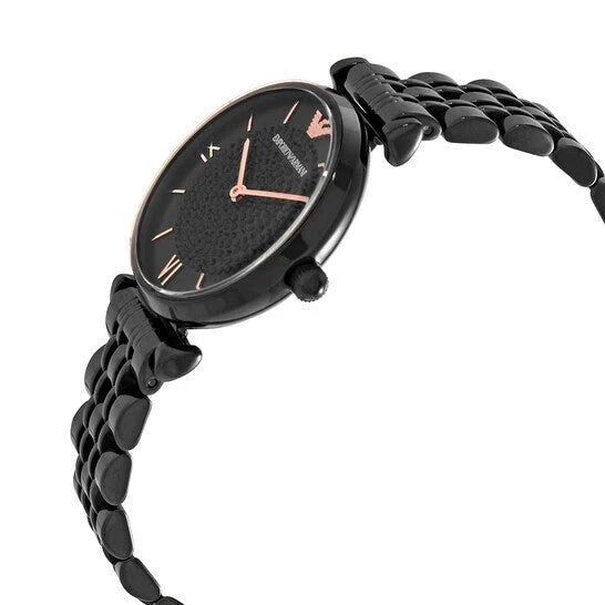 Emporio Armani Women’s Analog Stainless Steel Black Dial 32mm Watch AR11245