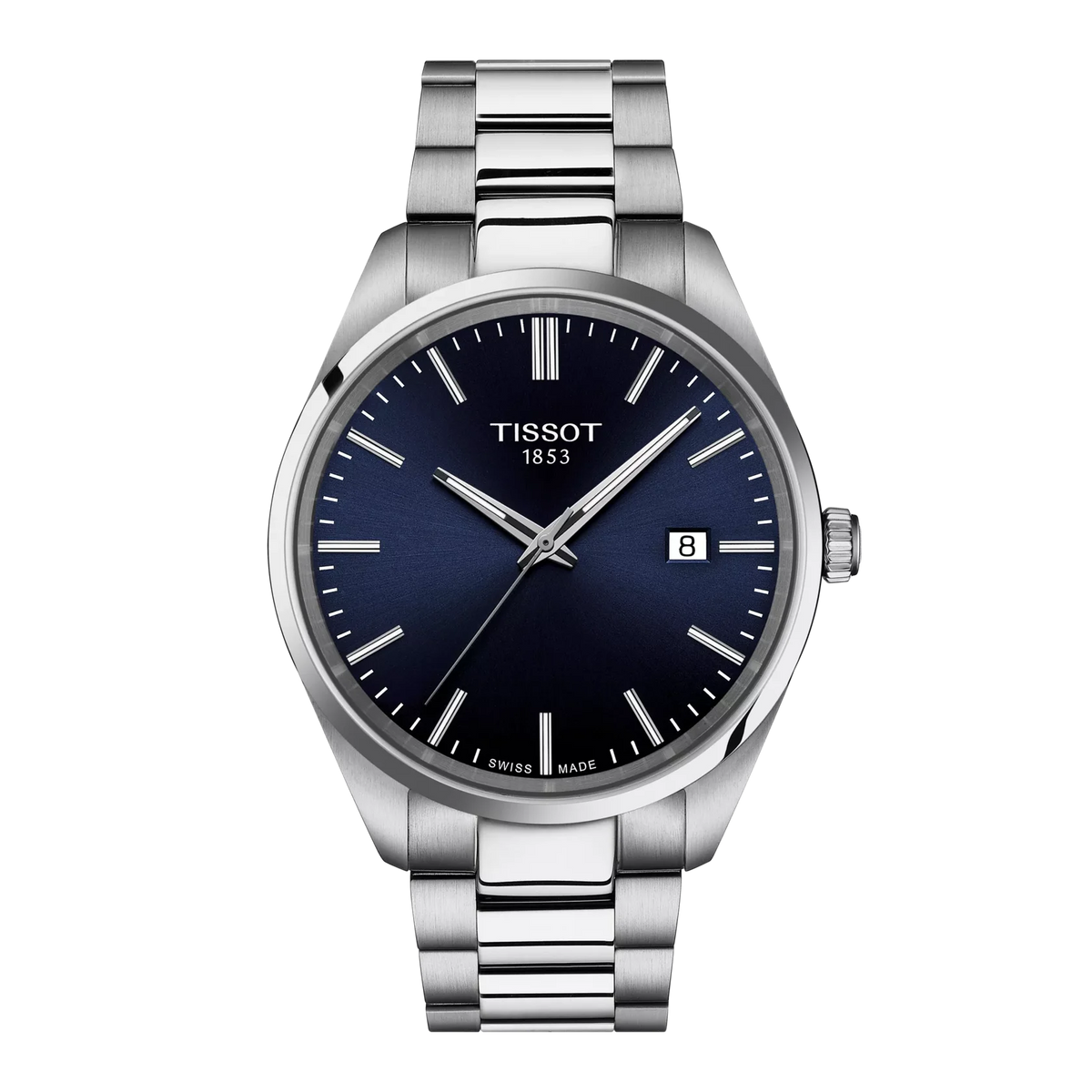 TISSOT Men’s Quartz Swiss Made Silver Stainless Steel Blue Dial 40mm Watch T150.410.11.041.00