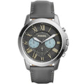 Fossil Men’s Chronograph Quartz Grey Leather Strap Grey Dial 44mm Watch FS5183