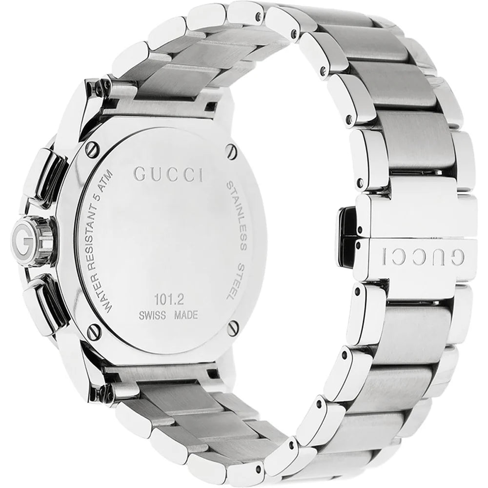 Gucci Men’s Swiss Made Quartz Stainless Steel Silver Dial 44mm Watch YA101201