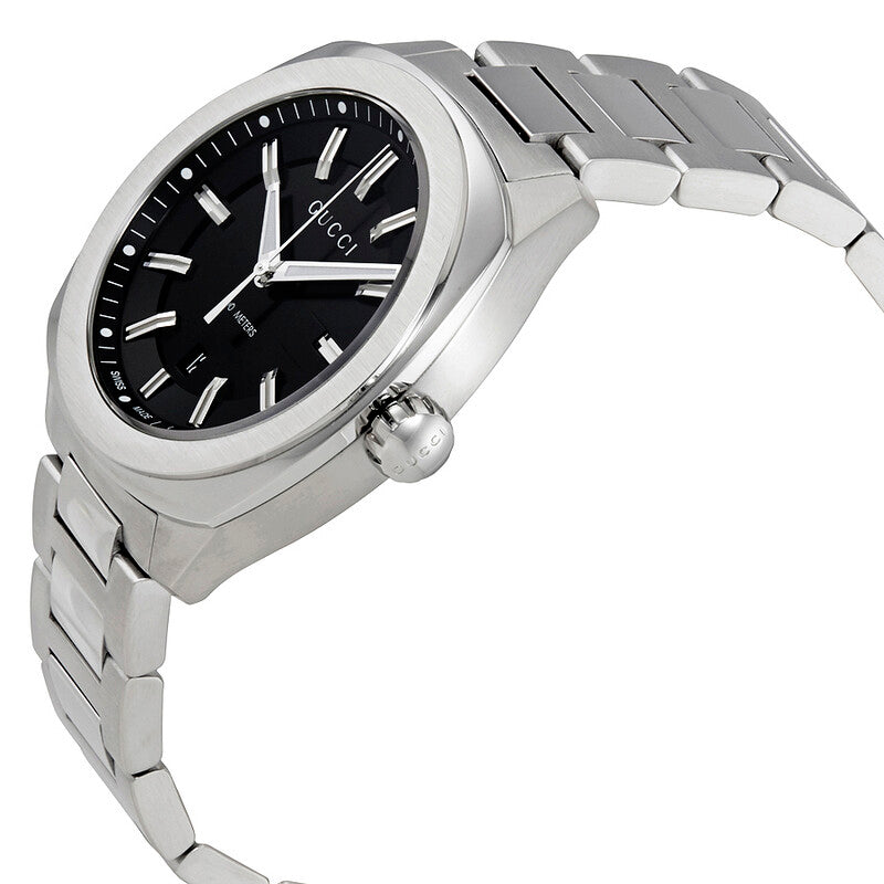 Gucci Men’s Swiss Made Quartz Stainless Steel Black Dial 40mm Watch YA142301