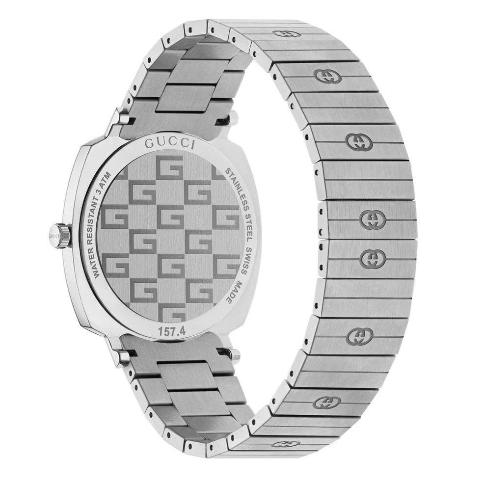 Gucci Men’s Quartz Swiss Made Stainless Steel White Dial 38mm Watch YA157410