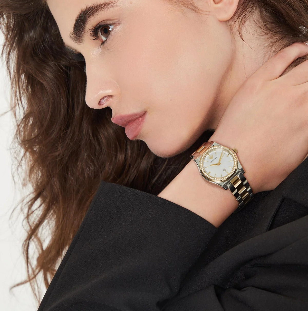 Emporio Armani Women’s Quartz Two-Tone Stainless Steel Mother Of Pearl Dial 32mm Watch AR11559