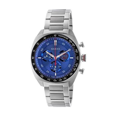 Gucci Men’s Swiss Made Quartz Stainless Steel Blue Dial 41mm Watch YA142317
