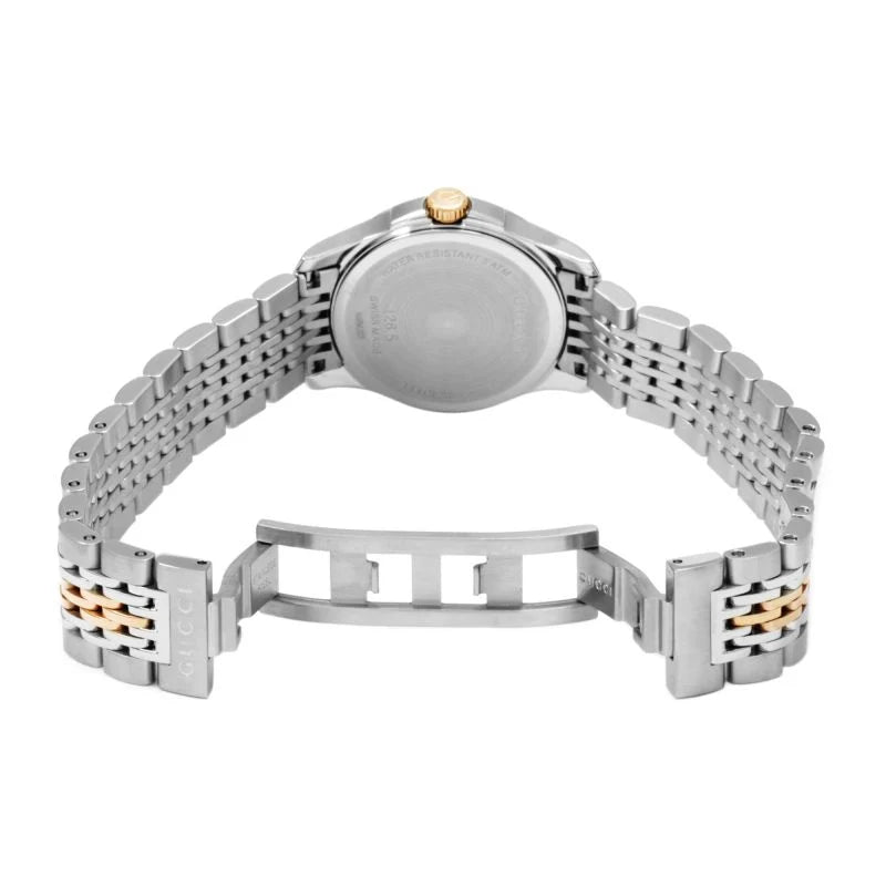 Gucci Women’s Swiss Made Quartz Stainless Steel Mother of Pearl Dial 27mm Watch YA126514