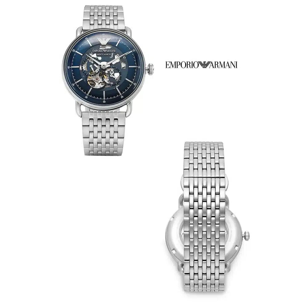 Emporio Armani Men’s Automatic Stainless Steel Blue Dial 43mm Watch AR60024