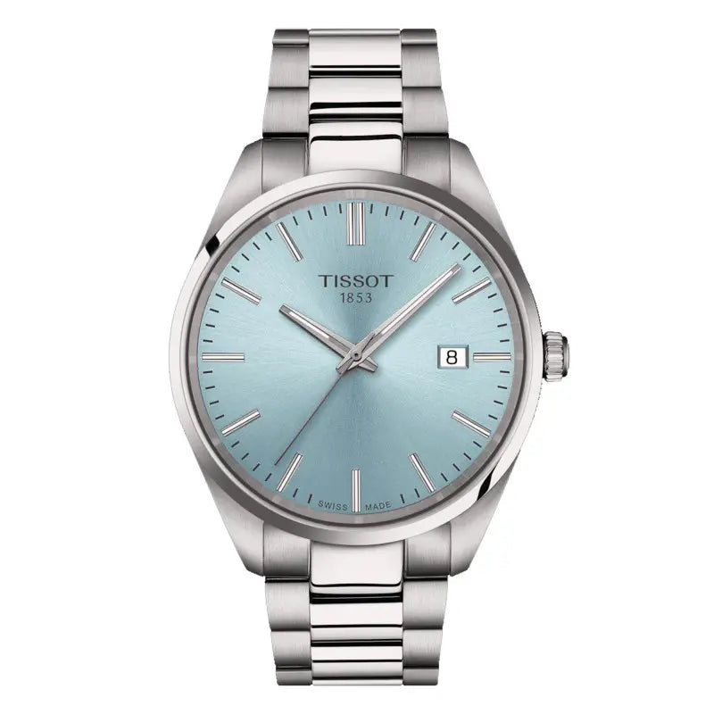 TISSOT Men’s Quartz Swiss Made Silver Stainless Steel Ice Blue Dial 40mm Watch T150.410.11.351.00